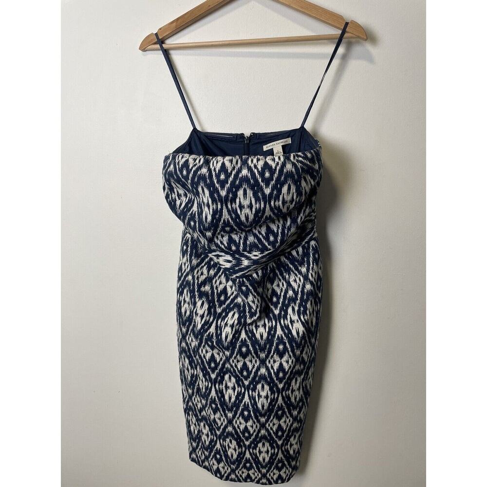 Banana Republic Strapless Navy White Batik Design Dress Size 2 Built In Bra